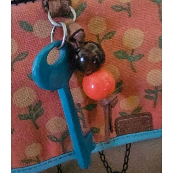 Fossil Tote Shoulder Bag Large Canvas Key Per Bird Cage - Picture 13 of 15